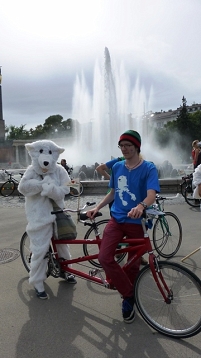 a polar bear at the ice ride!