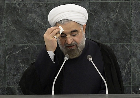 Hassan Rouhani, President of Iran addresses the general debate of the 68th session of the United Nations General Assembly at United Nations headquarters in New York