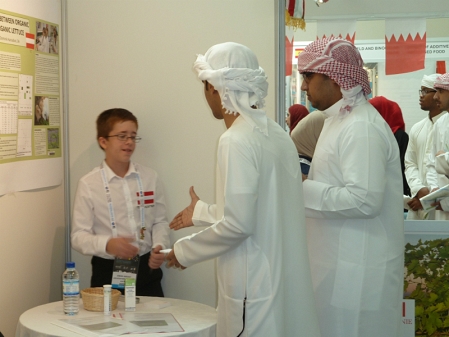 Dominik Hansabut(14) representing Austria at the Abu Dhabi International Science Expo