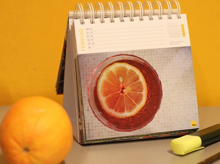 Stehkalender 2014 - Glas mit Orangenpunsch