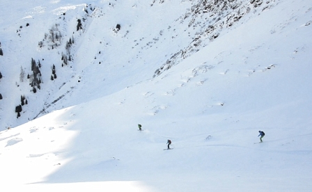 Skiers in Kitzbühel