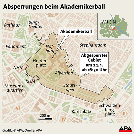 Absperrungen Akademikerball