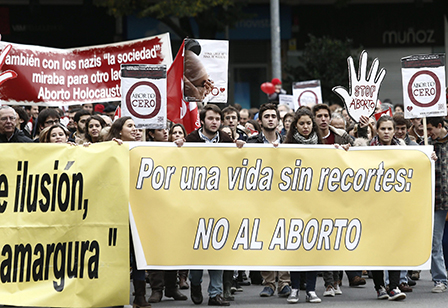 Demonatration gegen Abtreibung in Spanien