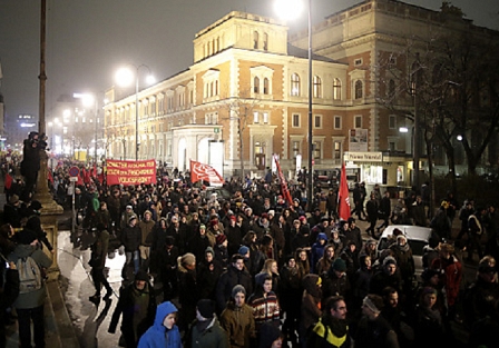 Demonstration gegen den Akademikerball