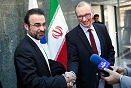 The deputy head of the International Atomic Energy Agency (IAEA), Tero Varjoranta (R), and Iranís IAEA envoy Reza Najafi