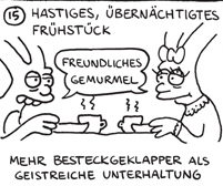 hasenpaar beim frühsrück comic