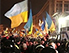 Ukraine-Fahnen am Maidan