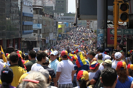 Straßenmärsche und Demonstranten gegen Maduro in Venezuela