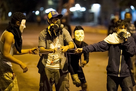 Jugendliche Demonstranten in Venezuela