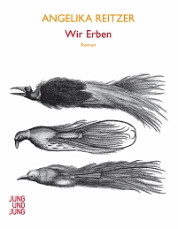 Das Cover zu "Wir Erben" von Angelika Reitzer zeigt Zeichnungen von Fasanen