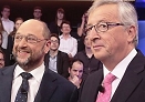 European People's Party candidate as President of the European Commission Jean-Claude Juncker,  and his counterpart from the Party of the European Socialists Martin Schulz, 