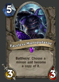 Die Spielkarte "Faceless Manipulator" aus dem Spiel "Hearthstone: Heroes of Warcraft".