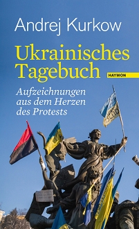 Das Cover des Buchs "Ukrainisches Tagebuch" zeigt eine Statue und die Fahnen der Ukraine