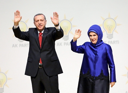 Türkischer PM Recep Tayyip Erdogan und seine Ehefrau Emine Erdogan 