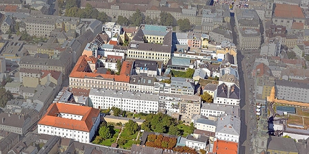 Linzer Innenstadt aus der Vogelperspektive.