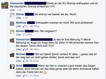 Facebook-Diskussion zu PEGIDA