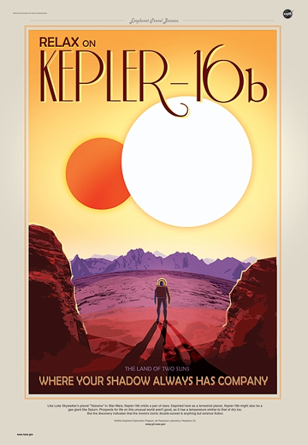© NASA/JPL-Caltech Poster eines Astronauten auf einem fremden Planete4n