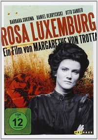 Cover des Films "Rosa Luxemburg". Barbara Sukowa als Rosa Luxemburg.