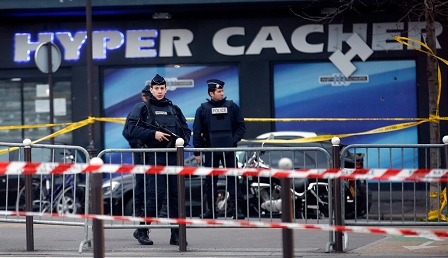 Jüdischer Supermarkt Hyper Cacher in Paris: Sicherheitskräfte nach dem Anschlag