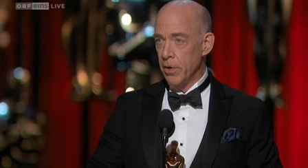 JK Simmons bei seiner Dankesrede bei den Oscars