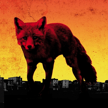 Fuchs über Stadt, Collage. Albumcover von The Prodigy