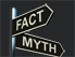 Wegweiser mit zwei Schildern: "Fact" und "Myth"