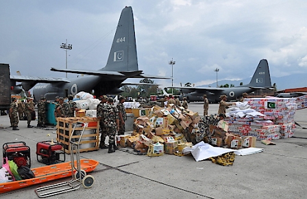 Aid arriving in Nepal