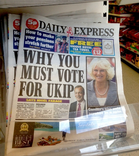 Titelseite Daily Express: Why you must vote UKIP