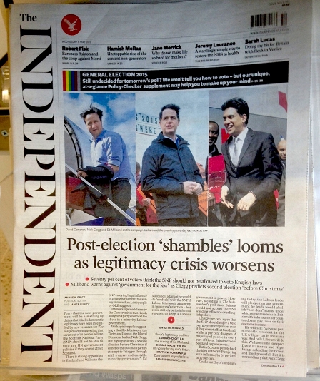 Independent Titelseite: Post-election shambles looms as legitimacy crisis worsens