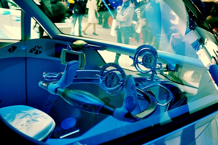 futuristisches Autocockpit