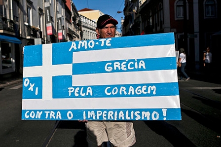 Solidaritätsdemo für Griechenland in Portugal