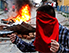 A protester photographed during clashes with Turkish riot police in Istanbul on Sunday.