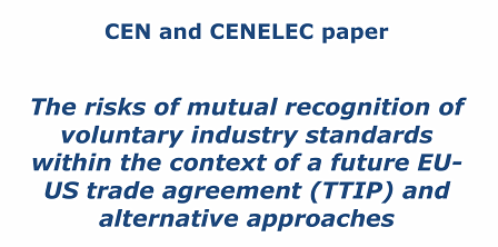 Titel des Positionspapiers von Cen/CENELEC