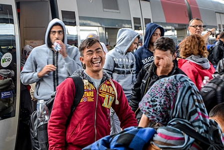 Flüchtlinge am Wiener Westbahnhof