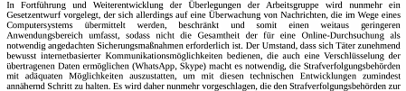 Auszug aus der Novelle zum Thema Überwachung internetbasierter Kommunikation