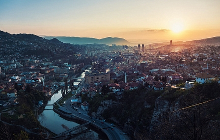 Sonnenuntergang in Sarajevo