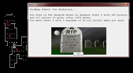Nethack: ein Grabstein