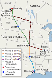 Geplante Route der Keystone Xl Pipeline