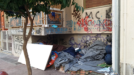 Obdachlose in Athen