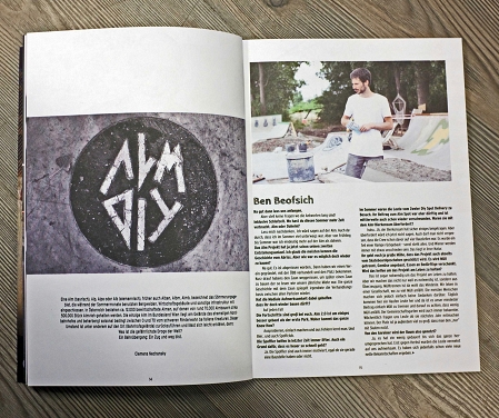 aufgeschlagenes Skateboard Magazin