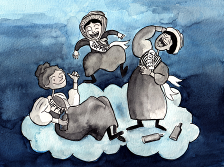 Suffragetten auf Wolke Illustration