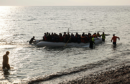 Flüchtlinge in einem Boot