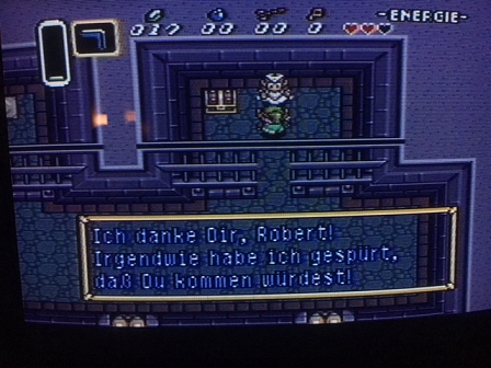 "Zelda"-Screenshot: "Ich danke dir, Robert! Irgendwie habe ich gespürt, dass du kommen würdest!"