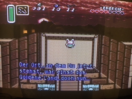 "Zelda"-Screenshot: "Der Ort, an dem du jetzt stehst, war einst das Goldene Land ... doch nun ..."