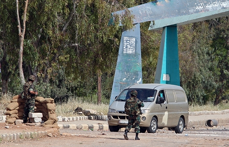 Militärcheckpoint in Daara