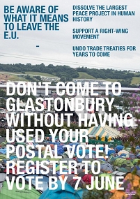 Gegen Brexit Plakat Glastonbury