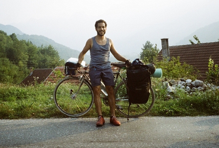 David Lemmerer mit seinem Fahrrad