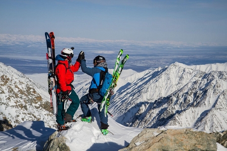 Hauni und Matthias Mayer am Gipfel