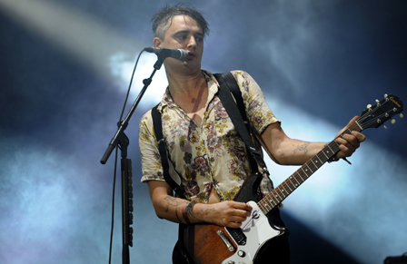 Pete Doherty performs on July 16, 2016 in Carhaix-Plouguer, western of France